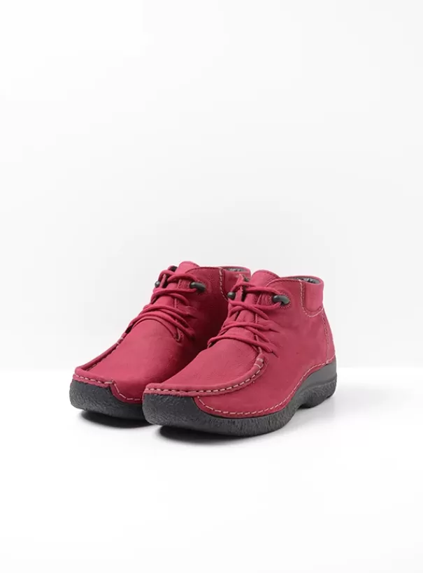 Veterschoenen<Wolky Seamy Moc bordeauxrood nubuck