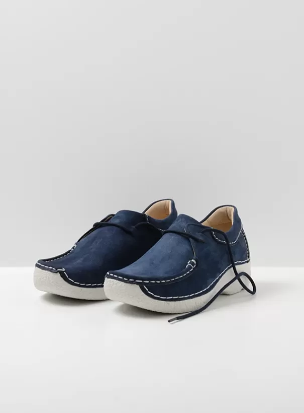 Veterschoenen<Wolky Seamy Shoe denim nubuck