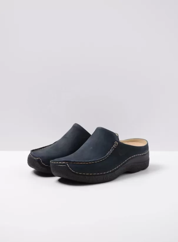 Slippers | Klompen<Wolky Seamy Slide blauw nubuck