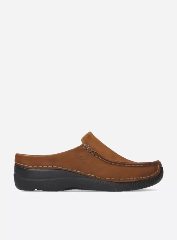 Slippers | Klompen<Wolky Seamy Slide cognac nubuck