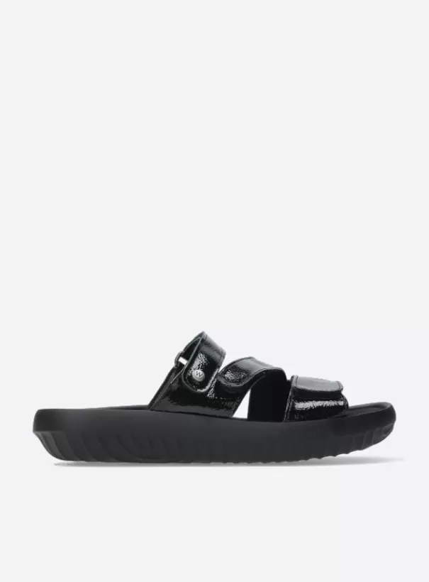 Slippers<Wolky Sense Vegan zwart vegan lak