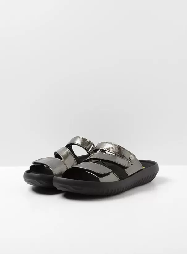 Slippers | Voorjaar/zomer 2024<Wolky Sense Vegan grijsgroen vegan lak