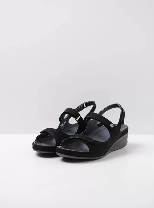 Sandalen<Wolky Shallow zwart nubuck