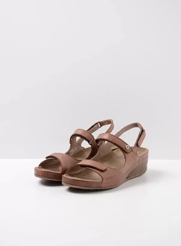 Sandalen<Wolky Shallow middenbruin leer