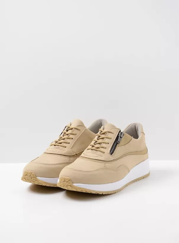 Sneakers | Veterschoenen<Wolky Sprint beige nubuck