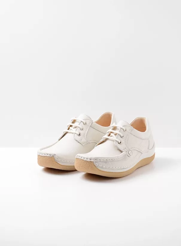 Sneakers | Veterschoenen<Wolky Taranta creme wit leer