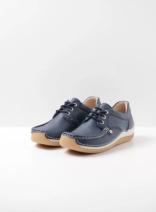 Sneakers | Veterschoenen<Wolky Taranta blauw leer