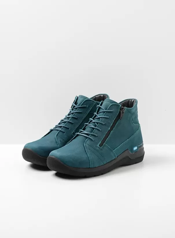 Hielspoor | Wandelschoenen<Wolky Why petrol nubuck